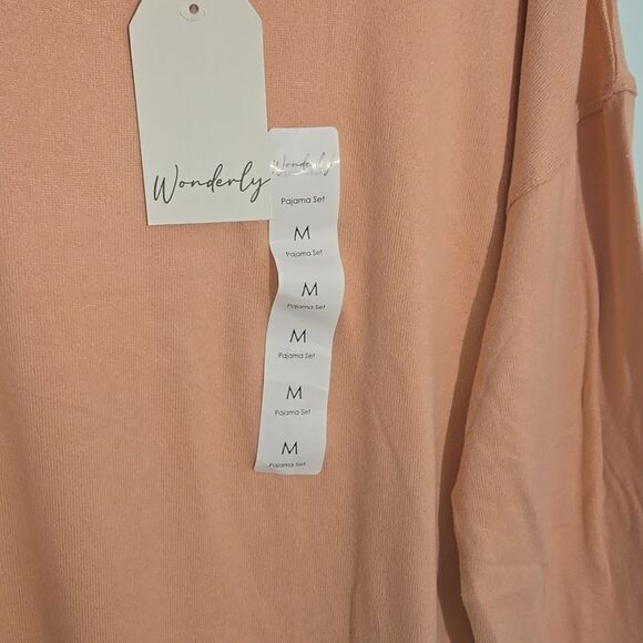 Wonderly Orange Pajama Set Soft Knit Sleepwear - Picture 4 of 10